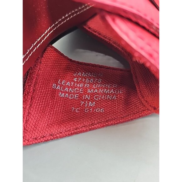 LEATHER SLIP ON SLIDES SANDALS WOMENS 7.5M VILLAGER LIZ CLAIBORNE Red - Picture 5 of 6